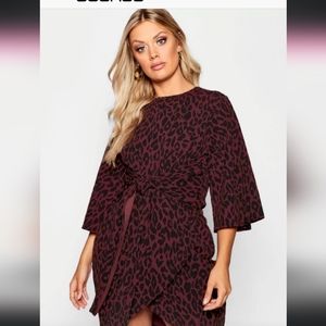 Boohoo plus Size 22 animal print wrap dress NWT